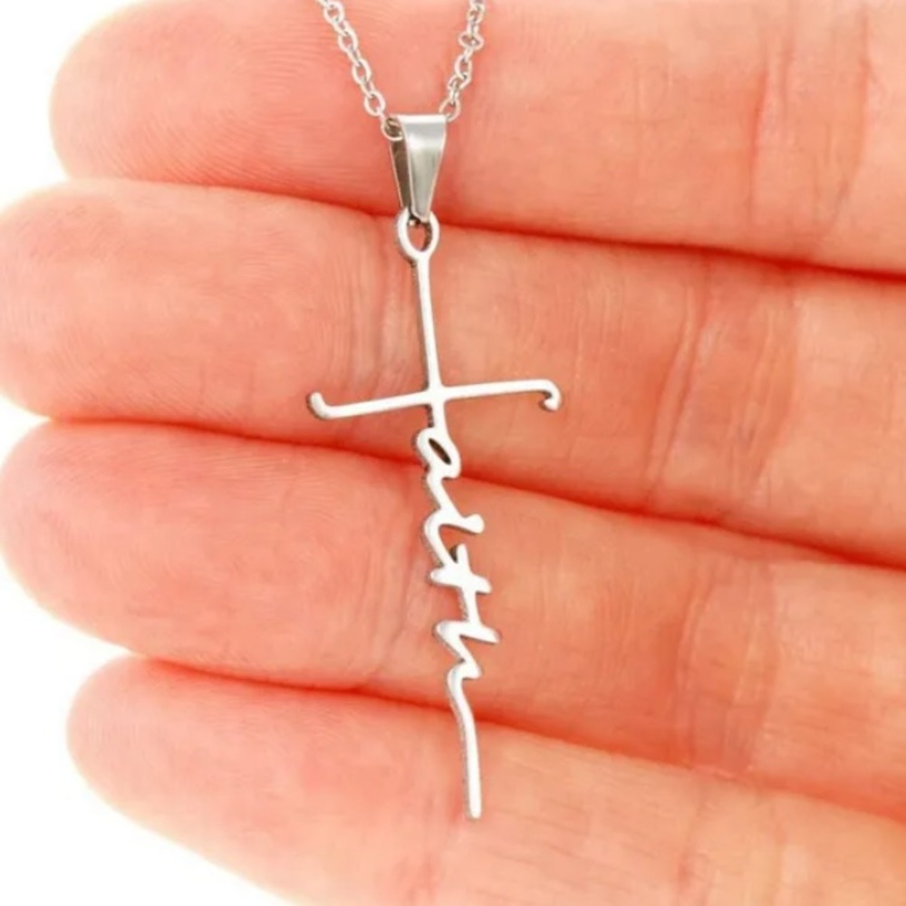 FAITH Religious “Faith” Cross Chain Necklace